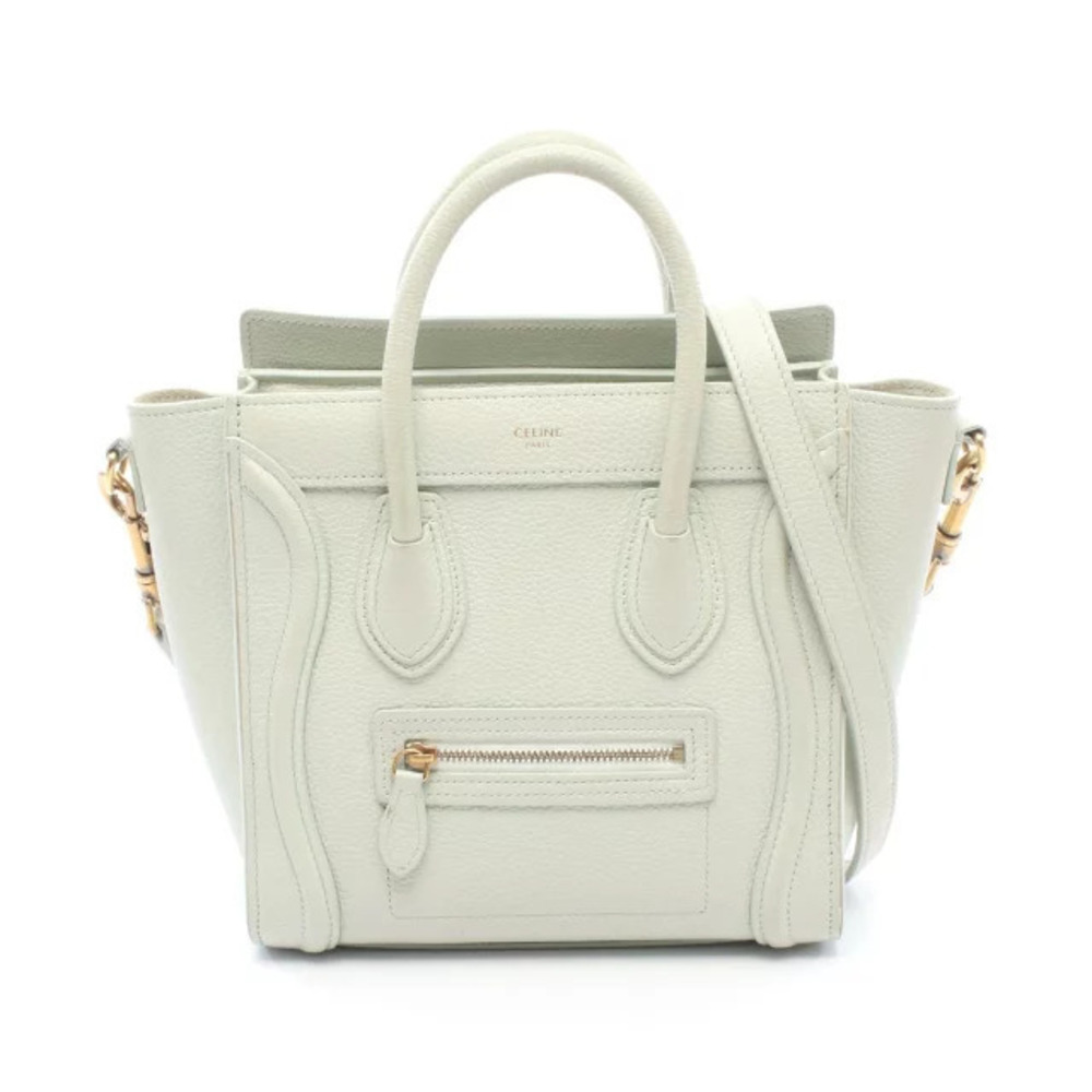 Celine Luggage Shopper Handbag Leather Green